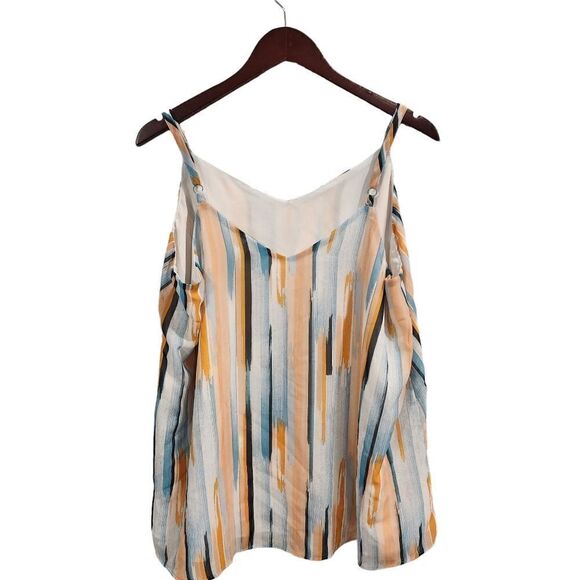 Torrid Sophie Chiffon Swing Cami Tank Top Orange Blue White 1X Plus - Picture 3 of 6